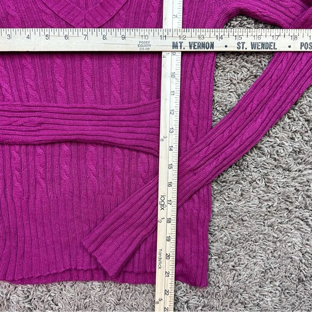 Y2K Hollister v-neck striped layering rabbit hair pink sweater medium - Picture 4 of 4